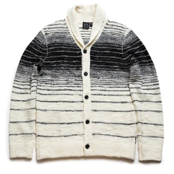 Armani Exchange Dradient Shaw Collar Men's Cardigan Large - Picture 1 of 7